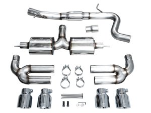 Audi S3 Performance Exhaust - AWE Tuning - Cat-Back Touring with 180 Technology® - Chrome Silver - `22-`24